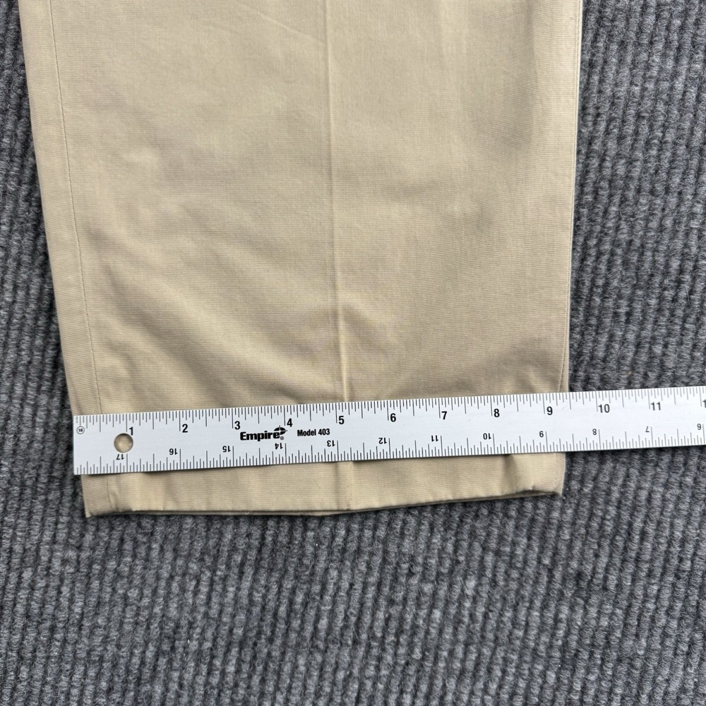 Vintage Polo Ralph Lauren Pants Men 40x30 Beige Cotton Pleated Wide Leg Preppy - Picture 6 of 10